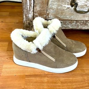 Tan wedge booties cute and casual